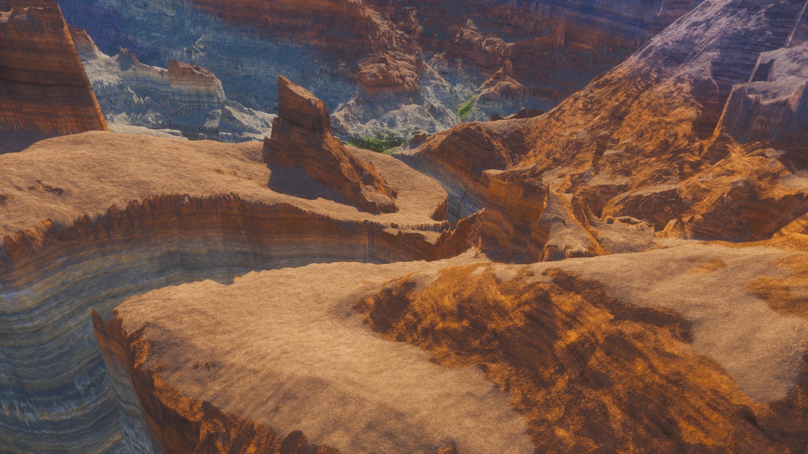 Sandstone canyon and its rim