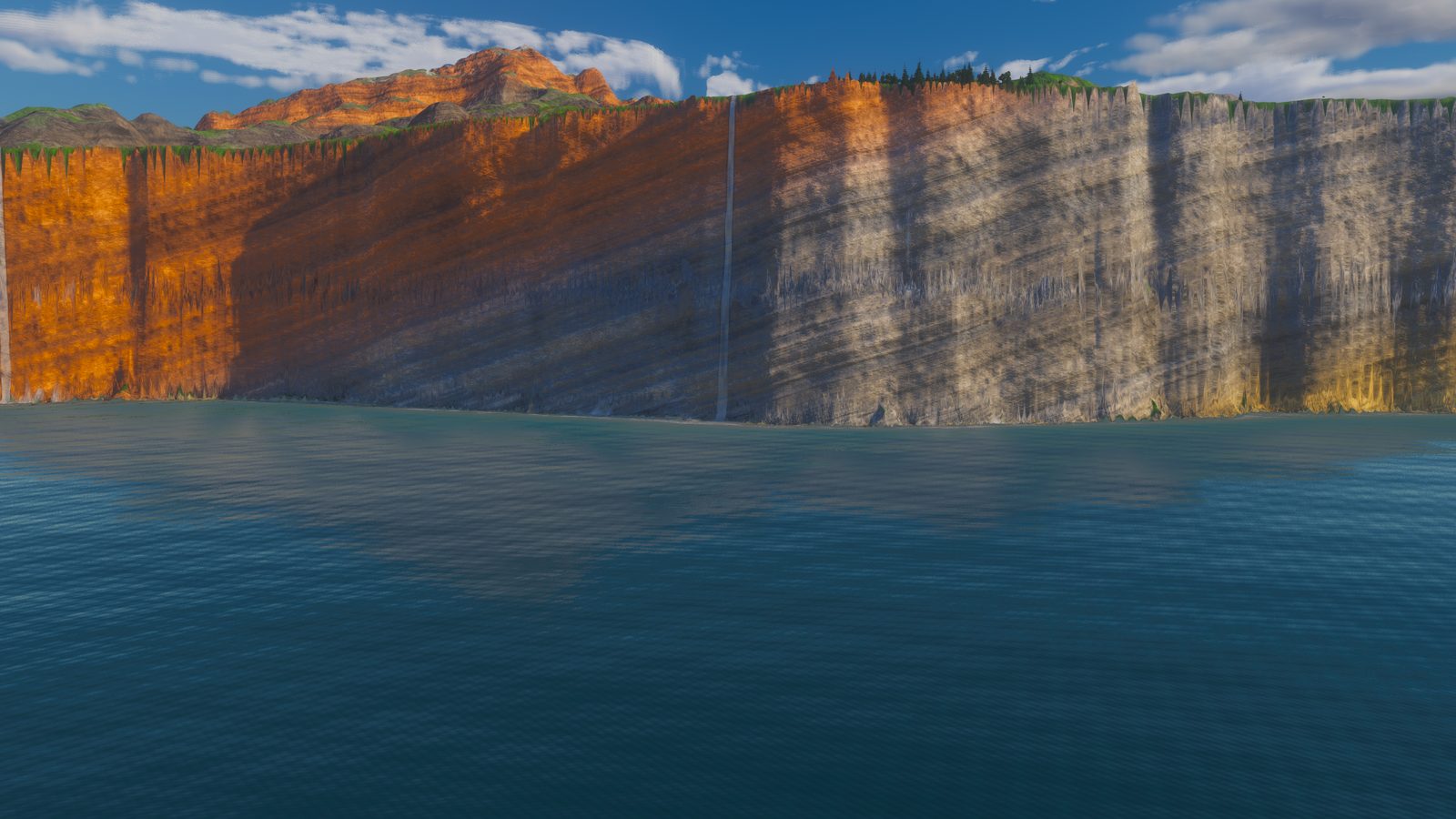 Sea cliffs in evening light