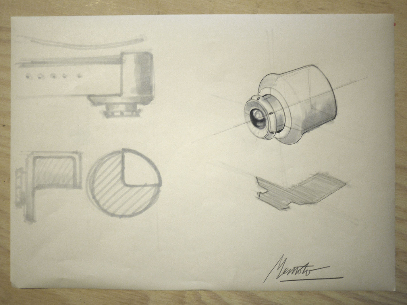 Preliminary design sketch of the wide-angle lens