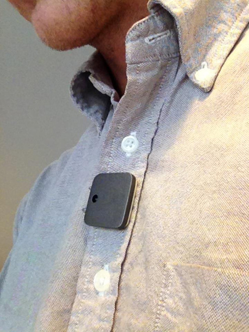 An early prototype on one of the test persons
