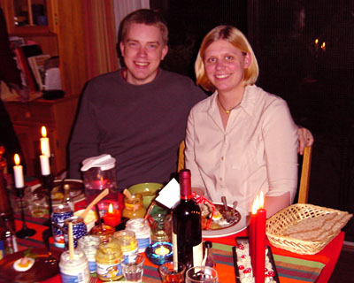 Här syns en liten del av vårt julbord, t ex sex sorters sill.