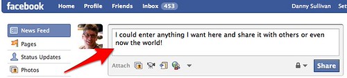 Facebook Status Update Box