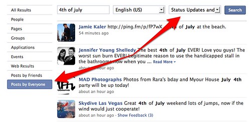 Facebook Status Search