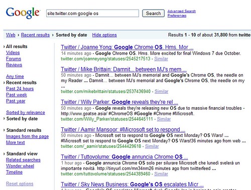 Searching Twitter With Google