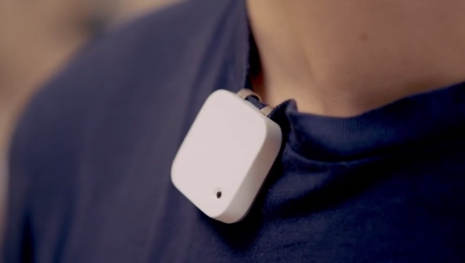 The Narrative Clip worn on clothing